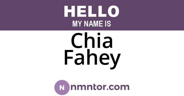Chia Fahey
