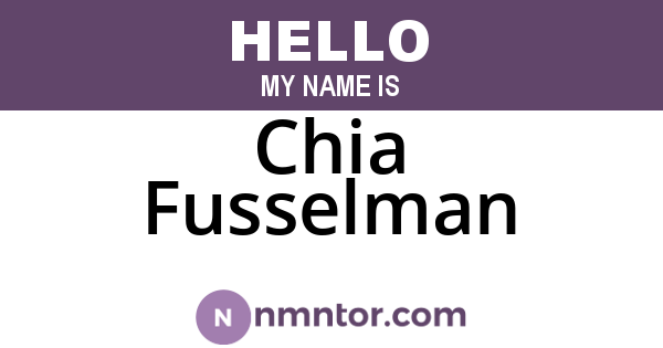 Chia Fusselman