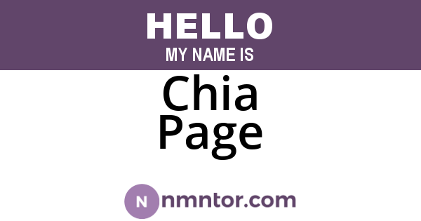 Chia Page