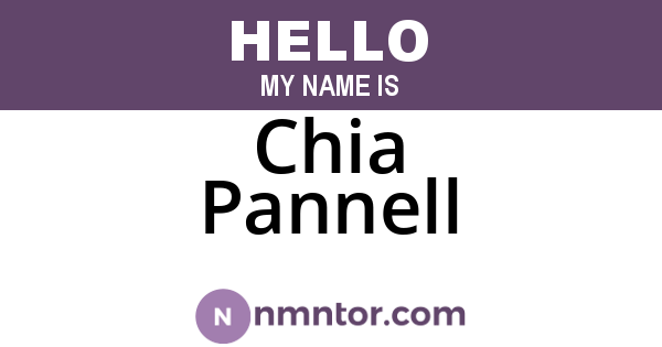 Chia Pannell