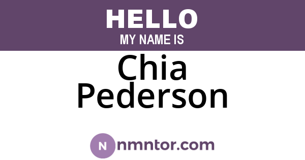 Chia Pederson