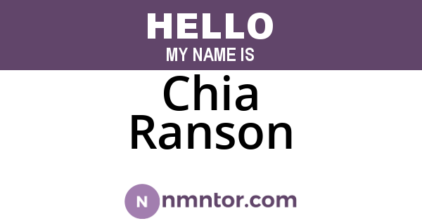 Chia Ranson