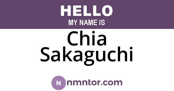 Chia Sakaguchi