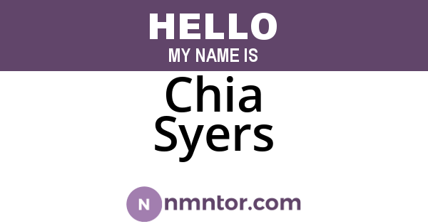Chia Syers