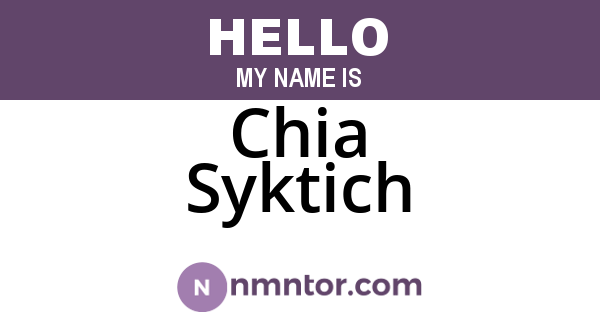 Chia Syktich