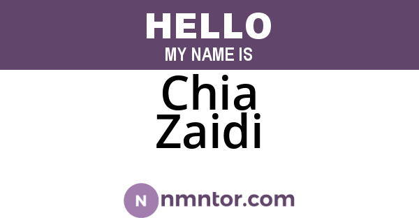 Chia Zaidi