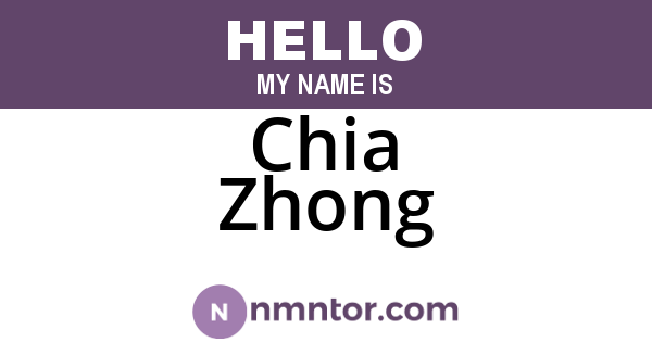 Chia Zhong