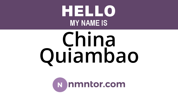 China Quiambao