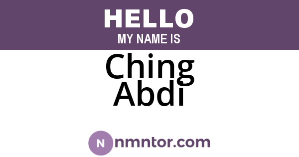 Ching Abdi