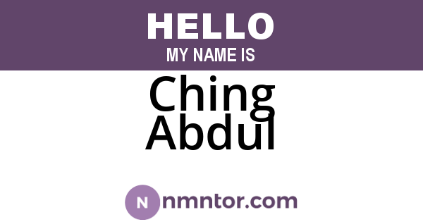 Ching Abdul
