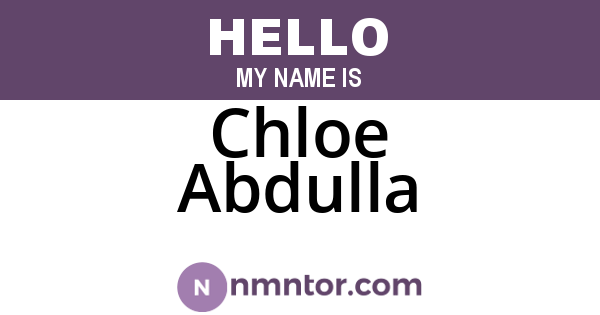 Chloe Abdulla