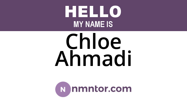 Chloe Ahmadi