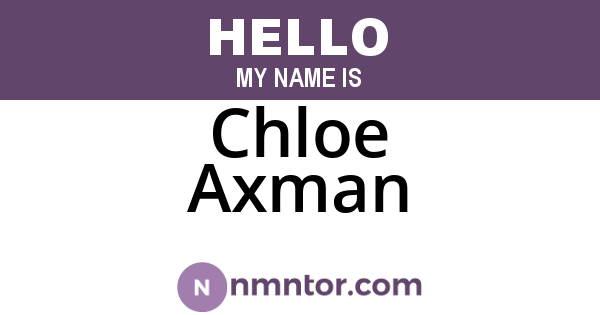 Chloe Axman