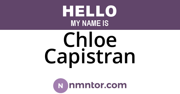 Chloe Capistran