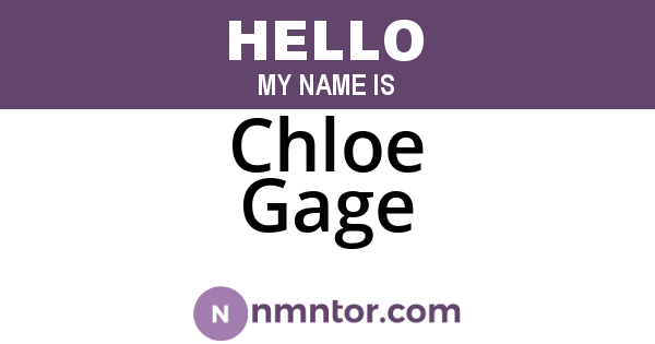 Chloe Gage