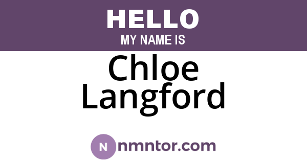 Chloe Langford