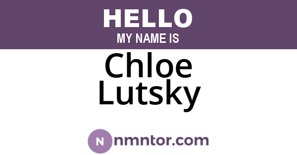 Chloe Lutsky
