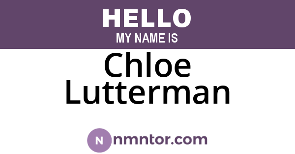 Chloe Lutterman