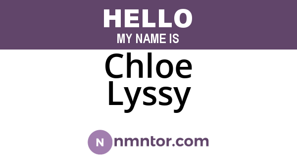 Chloe Lyssy