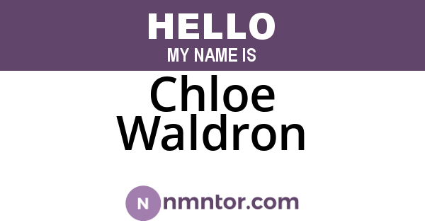 Chloe Waldron