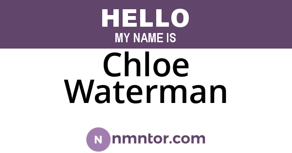 Chloe Waterman