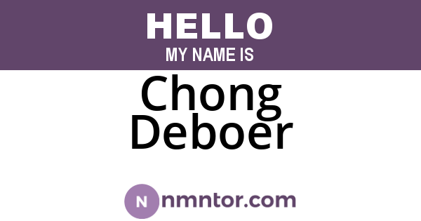Chong Deboer