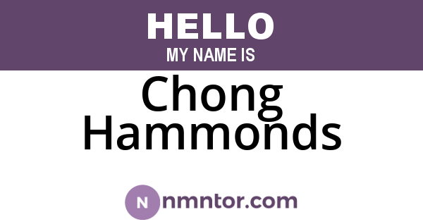Chong Hammonds