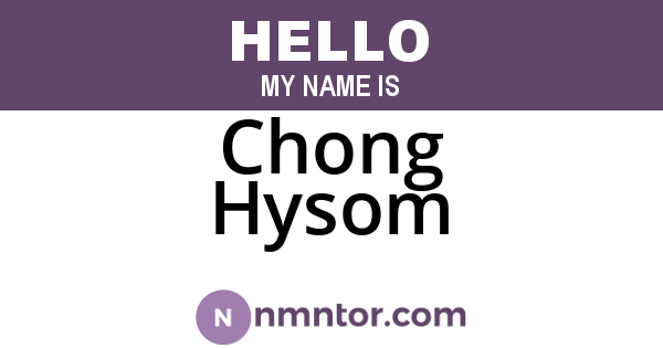 Chong Hysom