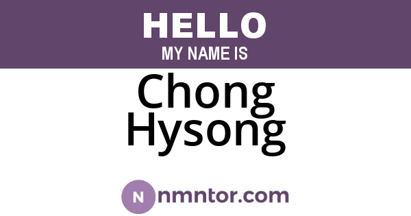 Chong Hysong