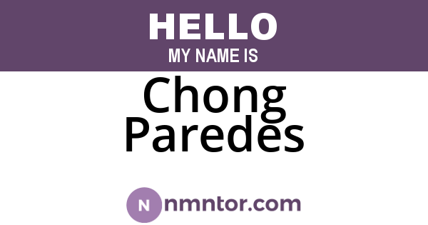Chong Paredes