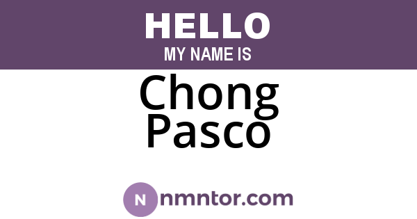 Chong Pasco