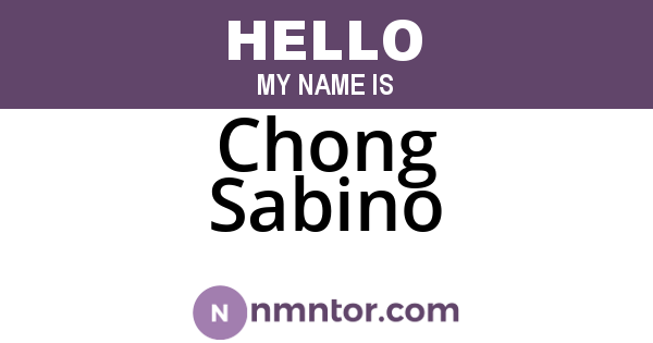 Chong Sabino