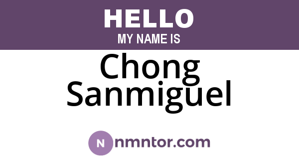 Chong Sanmiguel