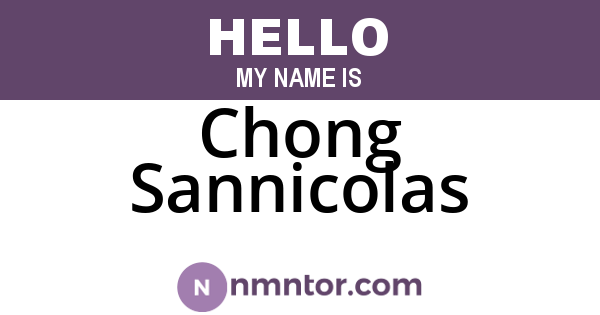 Chong Sannicolas