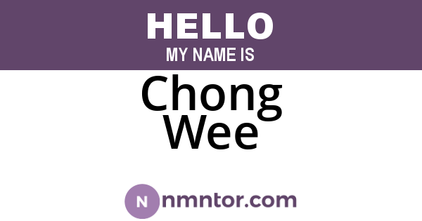Chong Wee