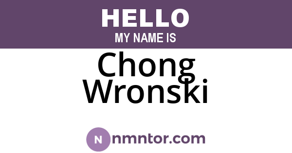 Chong Wronski