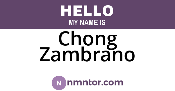 Chong Zambrano