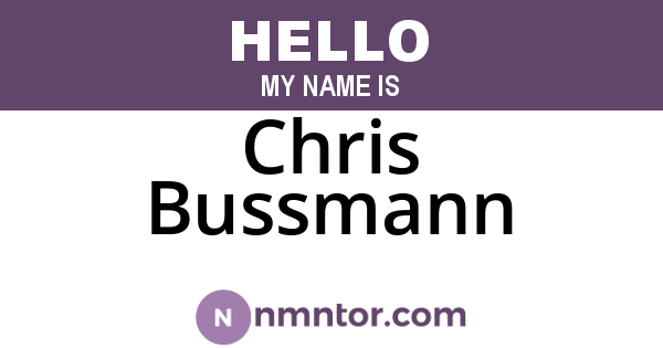 Chris Bussmann