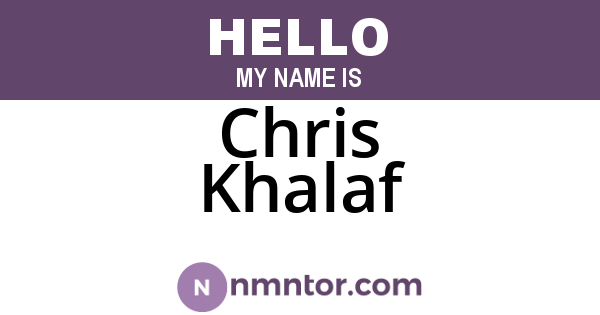Chris Khalaf