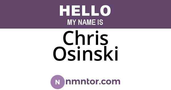 Chris Osinski