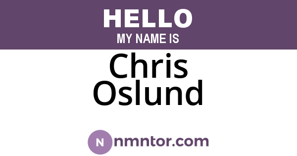 Chris Oslund