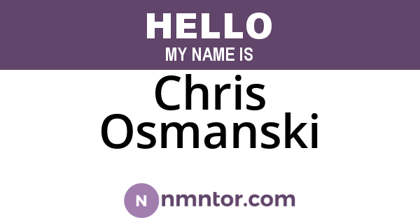 Chris Osmanski