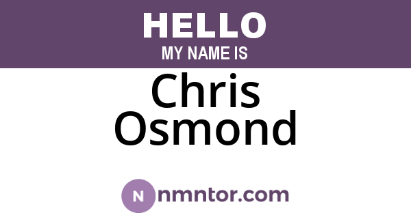 Chris Osmond