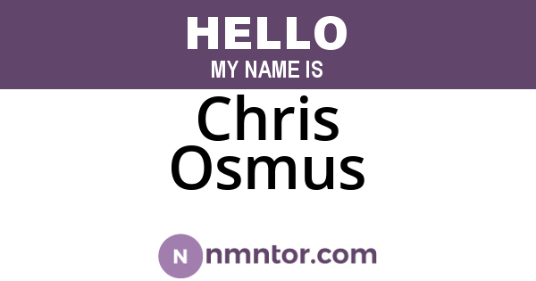 Chris Osmus