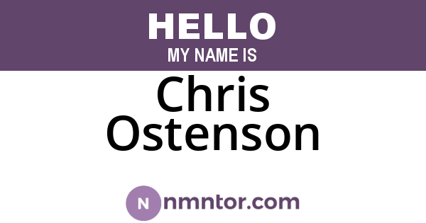 Chris Ostenson