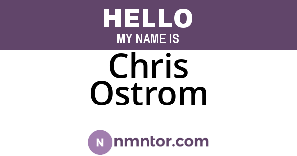 Chris Ostrom