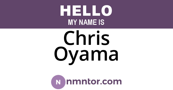 Chris Oyama