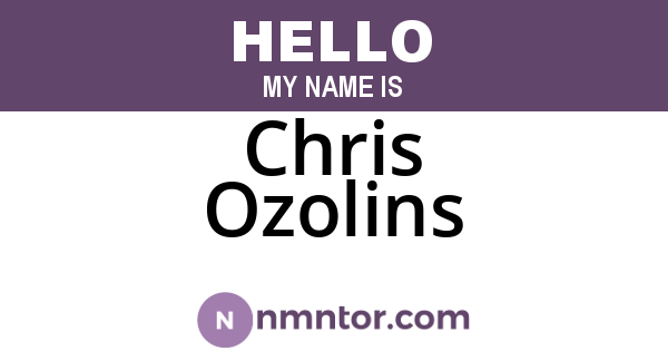 Chris Ozolins