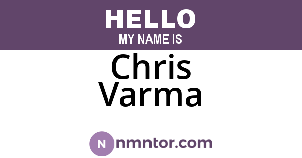 Chris Varma