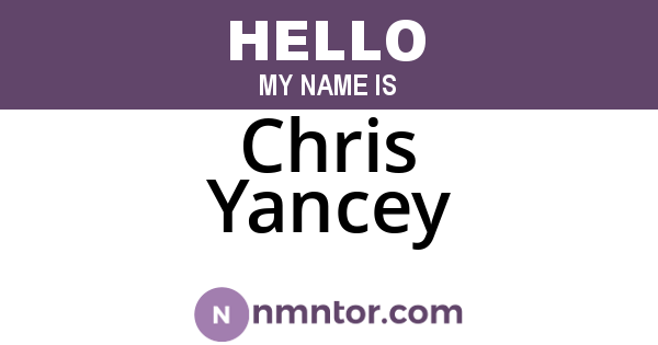 Chris Yancey